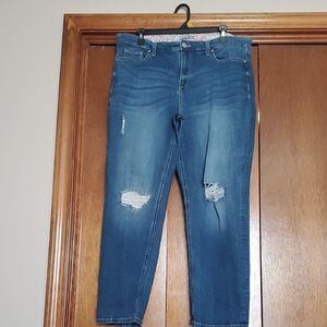 Code Bleu Women's Dark Blue Distressed Ankle Jeans